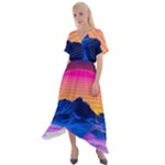 Outrun-vaporwave-hd-wallpaper-preview Cross Front Sharkbite Hem Maxi Dress