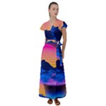 Outrun-vaporwave-hd-wallpaper-preview Flutter Sleeve Maxi Dress