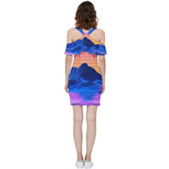 Shoulder Frill Bodycon Summer Dress 