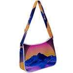 Outrun-vaporwave-hd-wallpaper-preview Zip Up Shoulder Bag