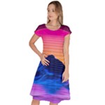 Outrun-vaporwave-hd-wallpaper-preview Classic Short Sleeve Dress