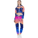 Outrun-vaporwave-hd-wallpaper-preview Cropped Zip Up Lounge Set