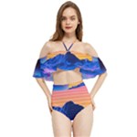 Outrun-vaporwave-hd-wallpaper-preview Halter Flowy Bikini Set 