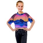 Outrun-vaporwave-hd-wallpaper-preview Kids Mock Neck Tee
