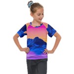 Outrun-vaporwave-hd-wallpaper-preview Kids  Mesh Piece Tee