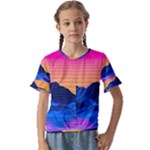 Outrun-vaporwave-hd-wallpaper-preview Kids  Cuff Sleeve Scrunch Bottom Tee