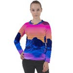 Outrun-vaporwave-hd-wallpaper-preview Women s Long Sleeve Raglan Tee
