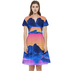 Short Sleeve Waist Detail Dress 