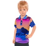 Outrun-vaporwave-hd-wallpaper-preview Kids  Polo Tee