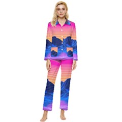 Womens  Long Sleeve Velvet Pocket Pajamas Set 