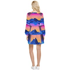 Tiered Long Sleeve Mini Dress 