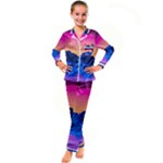 Outrun-vaporwave-hd-wallpaper-preview Kid s Satin Long Sleeve Pajamas Set