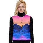 Outrun-vaporwave-hd-wallpaper-preview Women s Short Button Up Puffer Vest