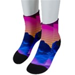 Outrun-vaporwave-hd-wallpaper-preview Men s Low Cut Socks