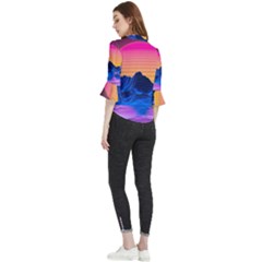 Loose Horn Sleeve Chiffon Blouse 