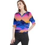 Outrun-vaporwave-hd-wallpaper-preview Quarter Sleeve Blouse