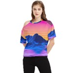 Outrun-vaporwave-hd-wallpaper-preview One Shoulder Cut Out Tee