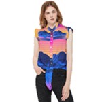 Outrun-vaporwave-hd-wallpaper-preview Frill Detail Shirt
