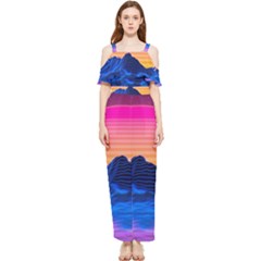 Draped Sleeveless Chiffon Jumpsuit 