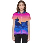 Outrun-vaporwave-hd-wallpaper-preview Short Sleeve Pocket Shirt