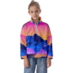 Outrun-vaporwave-hd-wallpaper-preview Kids  Half Zip Hoodie