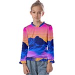 Outrun-vaporwave-hd-wallpaper-preview Kids  Frill Detail Tee