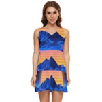 Outrun-vaporwave-hd-wallpaper-preview Tiered Sleeveless Mini Dress