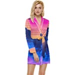 Outrun-vaporwave-hd-wallpaper-preview Long Sleeve Satin Robe