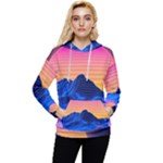 Outrun-vaporwave-hd-wallpaper-preview Women s Lightweight Drawstring Hoodie