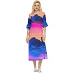 Outrun-vaporwave-hd-wallpaper-preview Double Cuff Midi Dress