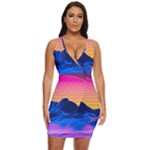 Outrun-vaporwave-hd-wallpaper-preview Draped Bodycon Dress