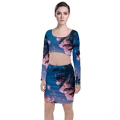 Long Sleeve Crop Top & Bodycon Skirt Set 