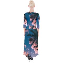 Quarter Sleeve Wrap Maxi Dress 