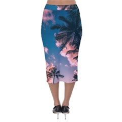 Velvet Midi Pencil Skirt 