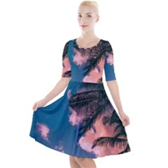 Quarter Sleeve A-Line Dress 