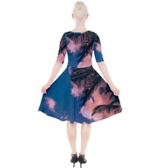 Quarter Sleeve A-Line Dress 