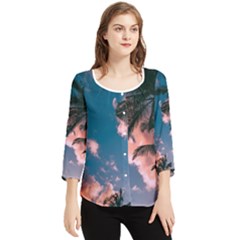 Chiffon Quarter Sleeve Blouse 
