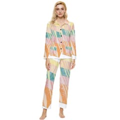 Womens  Long Sleeve Velvet Pocket Pajamas Set 