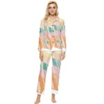 4.7 D3 Womens  Long Sleeve Pocket Pajamas Set