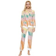 Womens  Long Sleeve Velvet Pocket Pajamas Set 