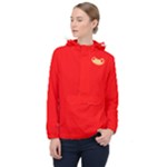 ff0000 Women s Front Pocket Pullover Windbreaker