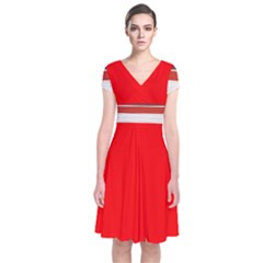 Short Sleeve Front Wrap Dress 