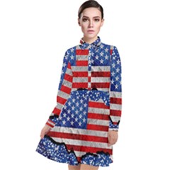 Long Sleeve Chiffon Shirt Dress 