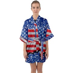 Half Sleeve Satin Kimono  