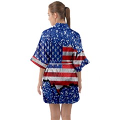 Half Sleeve Satin Kimono  