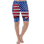 Usa-map-and-flag-on-cement-wall-texture-background-design-1591646654pet Cropped Leggings 