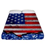Usa-map-and-flag-on-cement-wall-texture-background-design-1591646654pet Fitted Sheet (King Size)