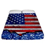 Usa-map-and-flag-on-cement-wall-texture-background-design-1591646654pet Fitted Sheet (California King Size)