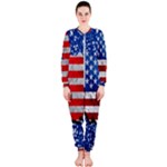Usa-map-and-flag-on-cement-wall-texture-background-design-1591646654pet OnePiece Jumpsuit (Ladies) 