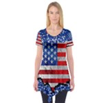 Usa-map-and-flag-on-cement-wall-texture-background-design-1591646654pet Short Sleeve Tunic 